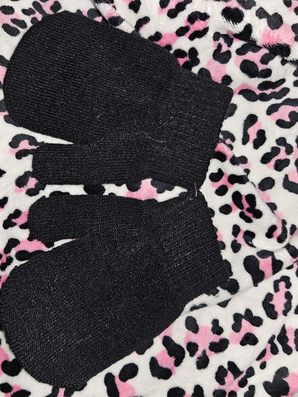 Cozy Black Knit Mittens